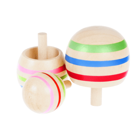 Wooden Spinning Tops (set Of 3)