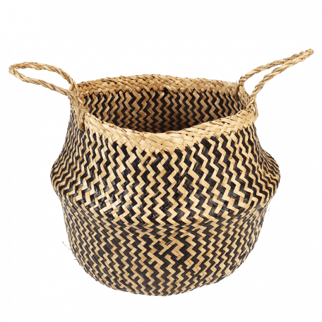 Medium Black Zigzag Seagrass Basket