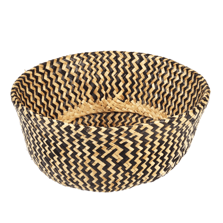 Medium Black Zigzag Seagrass Basket