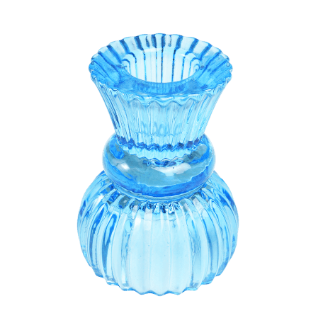 Double Ended Blue Glass Candlestick