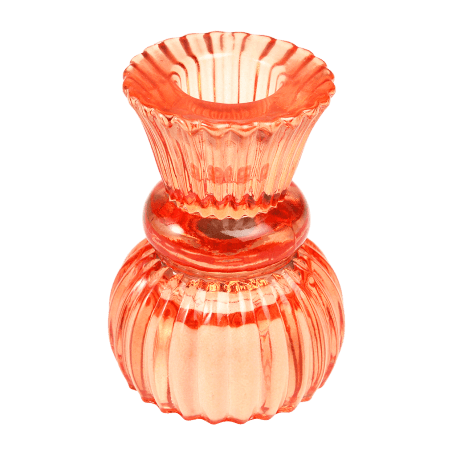 Double Ended Burnt Orange Glass Candlestick