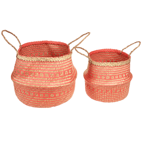 Large Coral Seagrass Basket