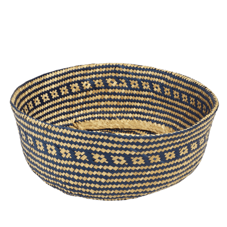 Large Navy Blue Seagrass Basket