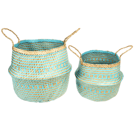 Large Turquoise Seagrass Basket