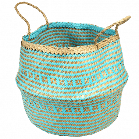 Large Turquoise Seagrass Basket