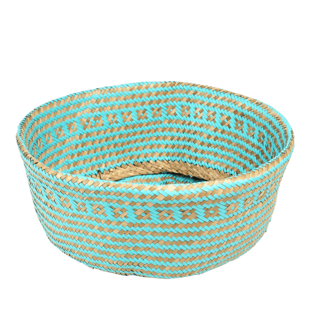 Large Turquoise Seagrass Basket