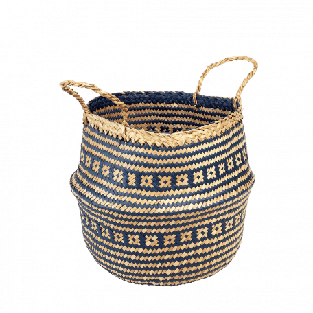 Small Navy Blue Seagrass Basket