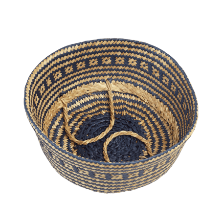 Small Navy Blue Seagrass Basket