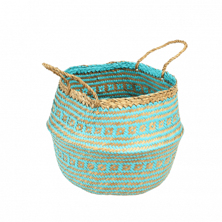 Small Turquoise Seagrass Basket