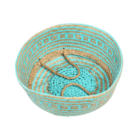 Small Turquoise Seagrass Basket