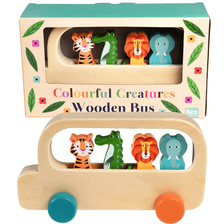 Colourful Creatures Wooden Bus