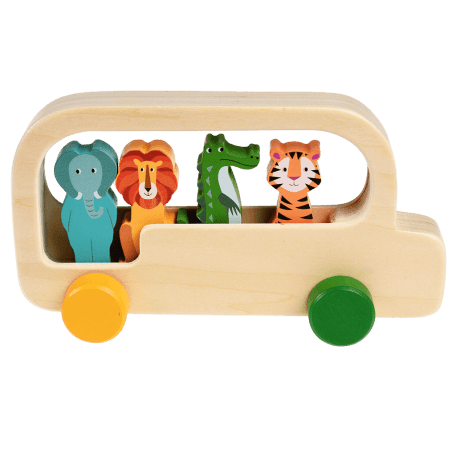 Colourful Creatures Wooden Bus