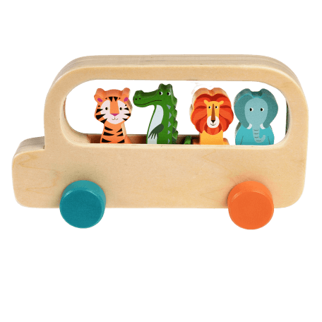 Colourful Creatures Wooden Bus