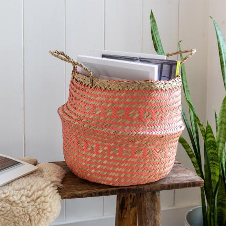 Small Coral Seagrass Basket