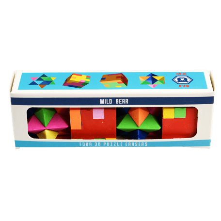 Wild Bear 3d Puzzle Erasers (set Of 4)