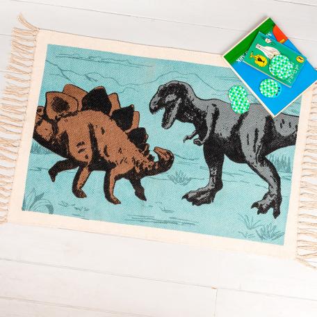 Prehistoric Land Dinosaur Cotton Rug