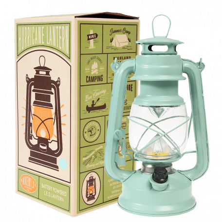 Aqua Led Hurricane Lantern