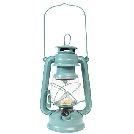 Light Blue Led Hurricane Lantern