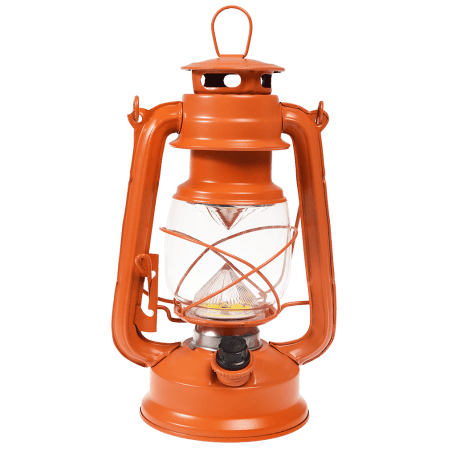 Burnt Orange Led Hurricane Lantern