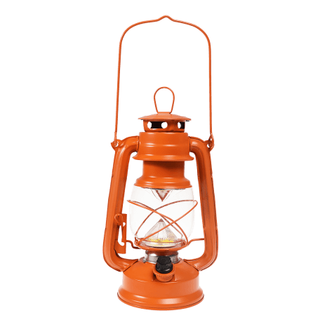 Burnt Orange Led Hurricane Lantern