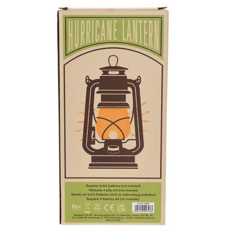 Burnt Orange Led Hurricane Lantern