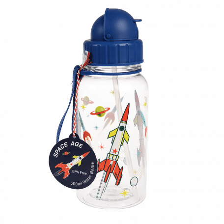 Clear Space Age Kids Water Bottle 500ml