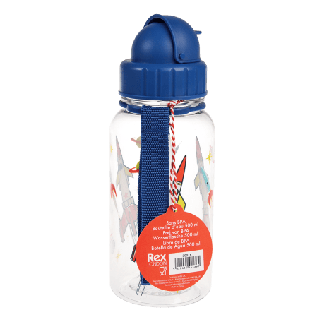 Clear Space Age Kids Water Bottle 500ml