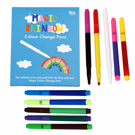 Magic rainbow colour change pens