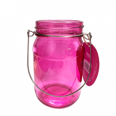 Pink Jam Jar Tealight Holder