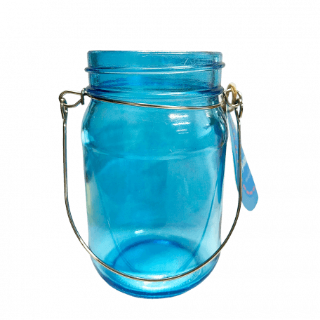 Blue Jam Jar Tealight Holder