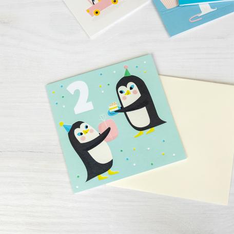 Penguin 'two' Birthday Card