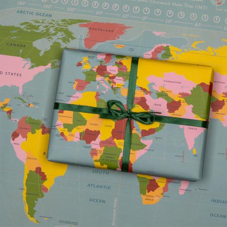 World Map Wrapping Paper (5 Sheets)