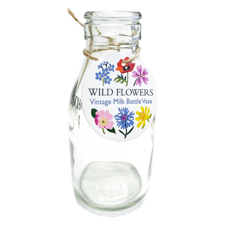 Wild flowers school milk bottle