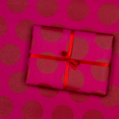  Wrapping Paper (5 Sheets) - Red Spot On Pink