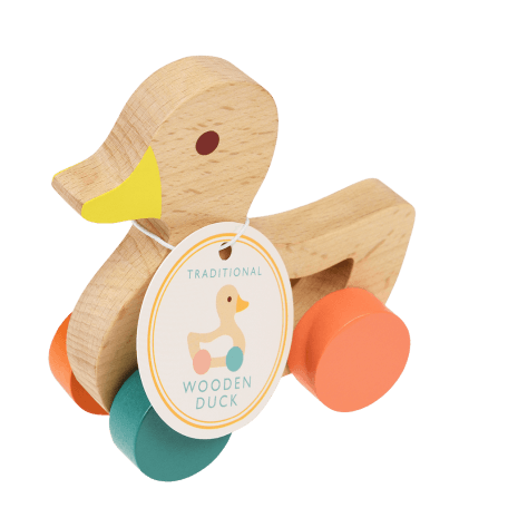 Wooden Push Along Toy - Duck