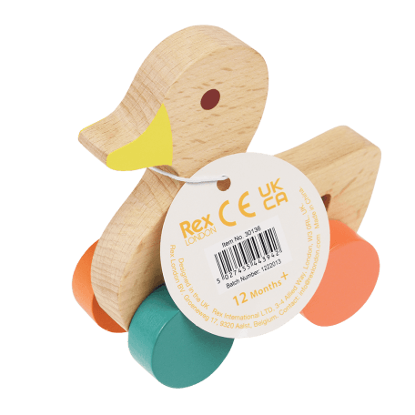 Wooden Push Along Toy - Duck