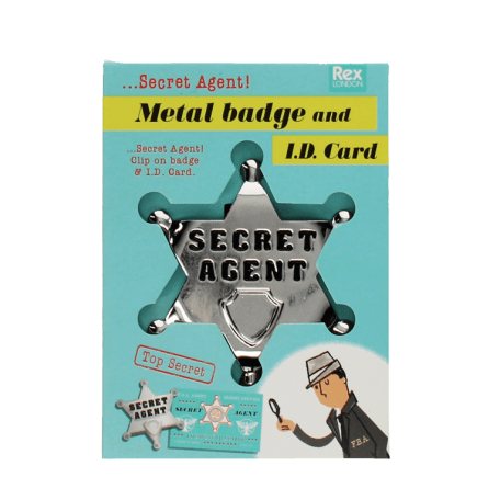 Metal Badge And Id Card - Secret Agent