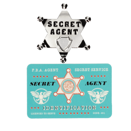 Metal Badge And Id Card - Secret Agent