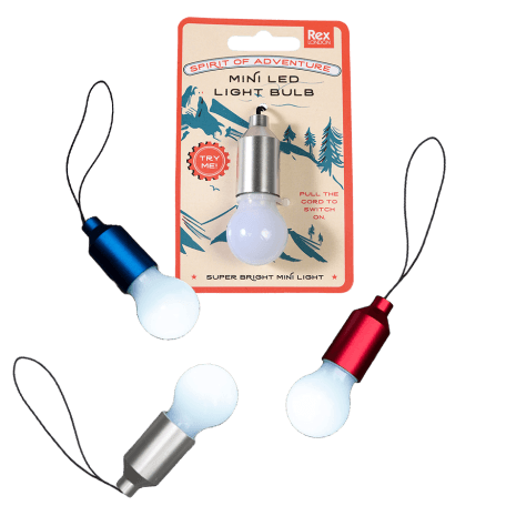 Mini LED light bulb keyrings