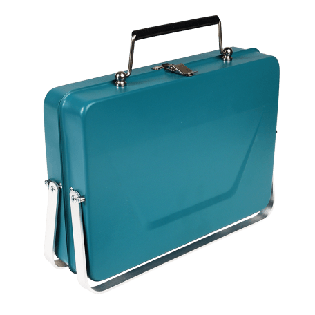 Portable Suitcase Bbq in Blue