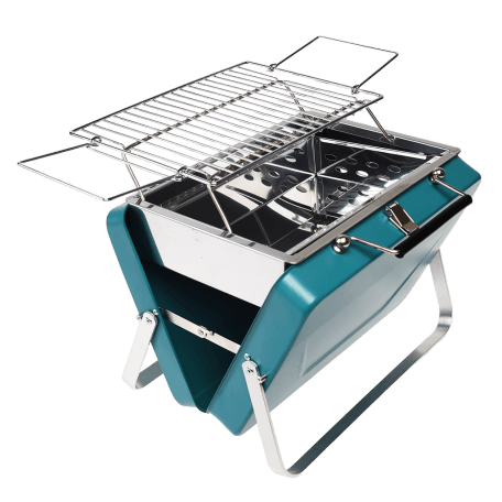 Portable Suitcase Bbq in Blue