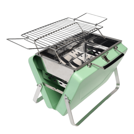 Portable Suitcase Bbq - Green