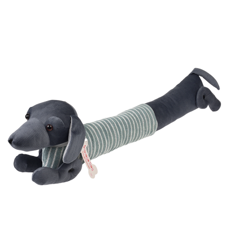 Sausage Dog Draught Excluder - Green Jumper