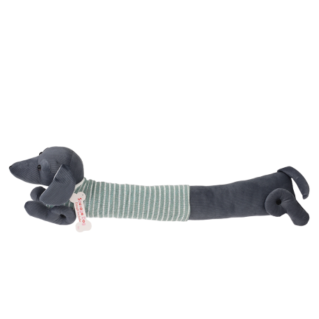 Sausage Dog Draught Excluder - Green Jumper