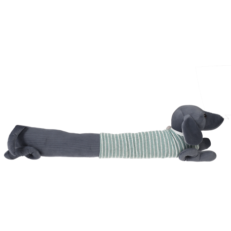 Sausage Dog Draught Excluder - Green Jumper