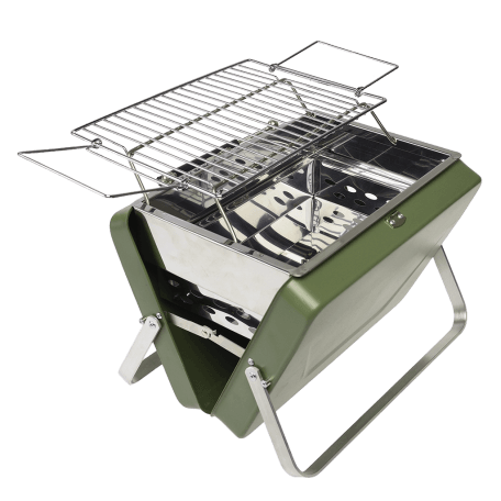 Portable Suitcase Bbq - Dark Green