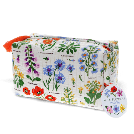 Quilted Wash Bag - Wild Flowers