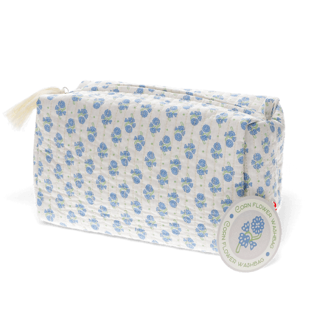 Quilted Wash Bag - Cornflower