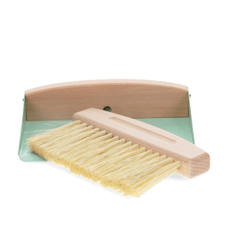 Wooden Table Brush And Pan Set - Pistachio