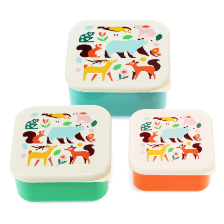 Snack Boxes (set Of 3) - Woodland